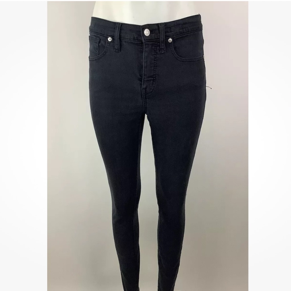 Madewell Sz 28 Tall Midrise Skinny Jeans In Lunar Black Cotton Lyocell Casual
